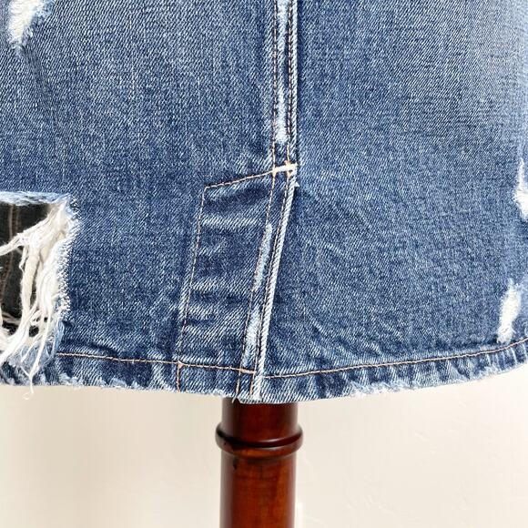 Lovers + Friends Ryder Distressed Las Palmas Denim Mini Skirt - Picture 7 of 10
